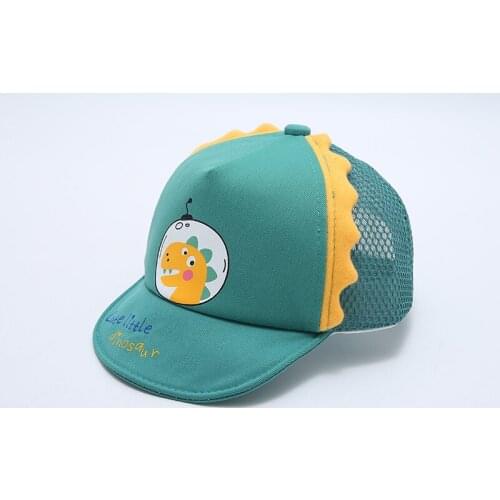 Cute baby boy hat embroidery dinosaur baby baseball cap spring summer childrens cotton sun hat toddler girl outdoor sun hat