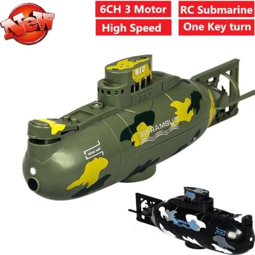 High Simulation Mini RC Submarine 6CH high Speed Boat Remote Control Pigboat One Key diving submarine speedboat toy Gifts Kids
