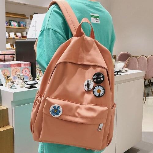 Fashion Student School Bag Waterproof Girl Backpack Cute Women Nylon Kawaii Lady Book Badge Backpack Female Travlel Bags