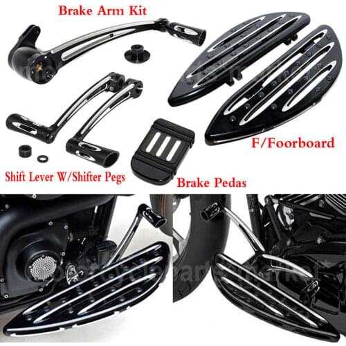 Motorcycle Heel Toe Shift Lever& Front Floorboard&Brake Pedal Arm Kit For Harley Electra Glide Road Glide Tri Glide FLHR 14-17