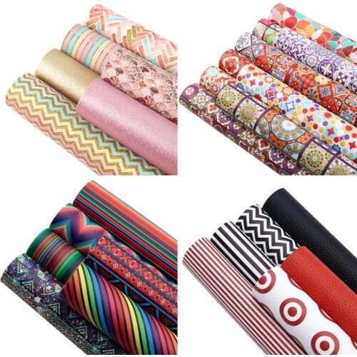 20*33cm Geometric Faux Synthetic Leather Set Fabric For Bows Leather Crafts DIY Handmade Material Earrings,1Yc20503