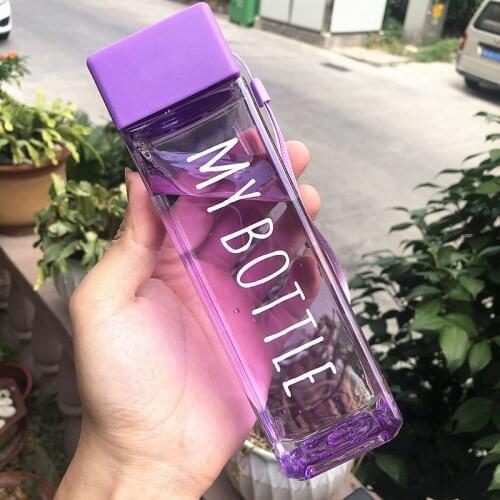 2021 NEW Plastic Matte Water Cup Outdoor Cold Juice Water Sports Cup with Portable Milk Rope Water Cup Transparent 50ml