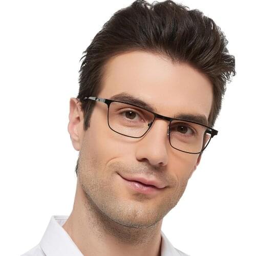 Mens Glasses Magnifier Reading Glasses Metal Eyeglasses Frames Business Eyewear Plus 1.0 2.5 leesbril mannen MA5130 MARE AZZURO