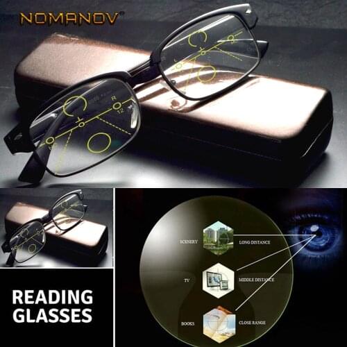 2019 Retro Eyebrows Leopard Frame Progressive Multifocus Reading Glasses Add +0.75 +1 +1.25 +1.5 +1.75 +2 +2.25 +2.5 +3 To +4