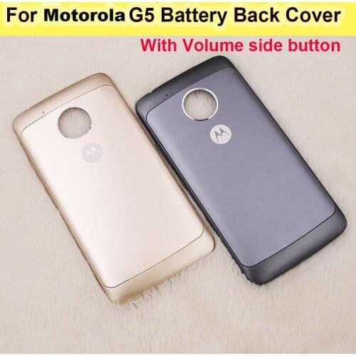 Original Battery Back Cover For Motorola Moto G5 Phone Protective Back Cover Shell Real Housing Replacement Part With Side Key