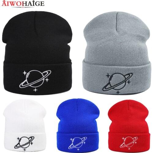 2021 autumn and winter knitted hats solid color planet embroidery cotton hats warm hats mens hats womens hats street hats