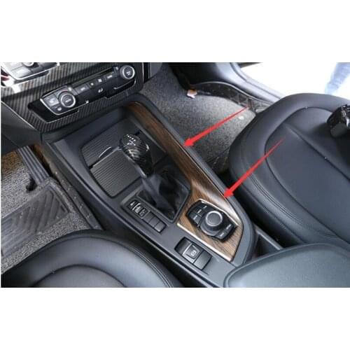 Pine Wood Grain For BMW X1 f48 2016-2018 Car ABS Plastic Console Gear Shift Decoration Cover Trim For BMW X2 F47 2018