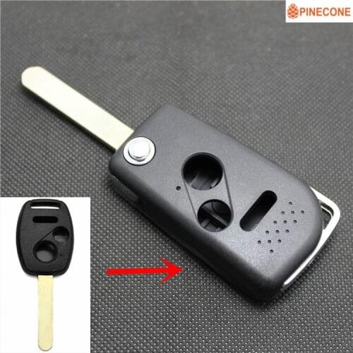 PINECONE for HONDA FIT CRV CITY CIVIC ACCORD Key Car Key Case Fob 2+1 Button HON66 Blade Remote Car Key Shell 1 PC