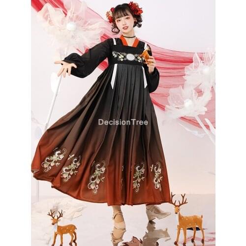 2021 hanfu dress folk dance costume chinese traditional national fairy costume ancient tang dynasty princess stage outfits