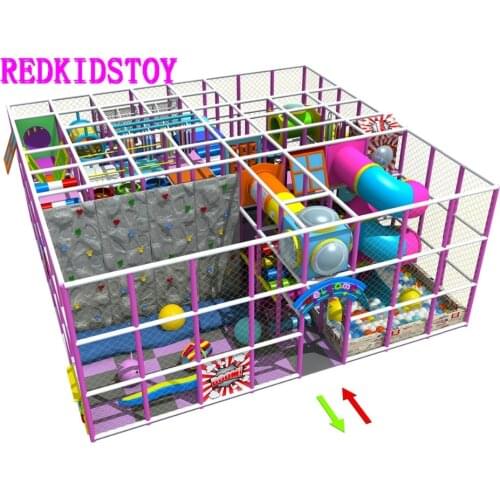 Shipped to Latvia Custom-made Candy Themed Multi-functional Indoor Play Equipment With Rock Climbing Wall HZ-81205