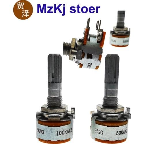 5PCS Japan ALPS RK16 25MM Rotary Potentiometer 50K 50KAX2 100K 100KAX2 Audio Volume Control Pot New Original WH148
