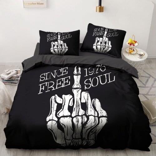 3D Simple Bedding Sets Duvet Quilt Cover Set Comforter Bed Linen Pillowcase King Queen Full Double Skull Home Texitle