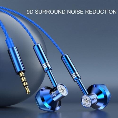 Wired Earbuds Ergonomic Heavy Bass In-ear 1.2m Metal 3.5mm Wire Control Earphones Music Waterproof Sports Headset For Xiaomi