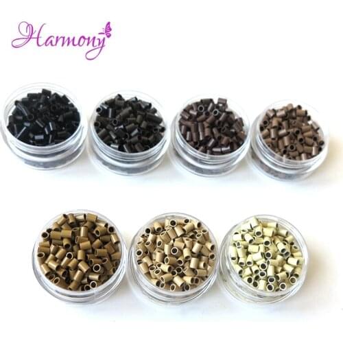 1000pcs/bottle 3.0x2.4x4mm Straight Copper Ring mini locks No flared Copper Micro Ring Beads For I tip Hair Extension