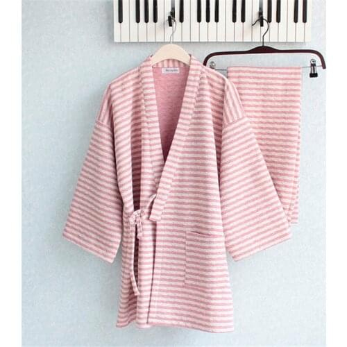 Couple Winter Sleepwear Thick Loose Quilted Cotton Pajamas Sets for Couples, Men&Women Japanese Traditional Kimono Home Clothes