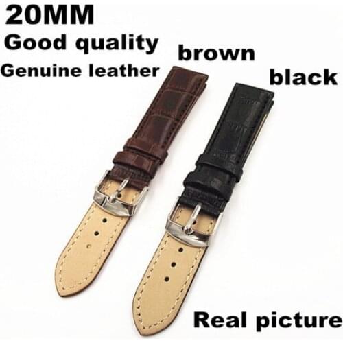 1pcs High quality 20MM genuine leather Watch band watch strap black and brown colors available-8101