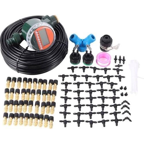 Garden Digital Water Timer Control Automatic Irrigation System Atomizing Nozzle Self Watering Kit Roof Cooling Humidify Device