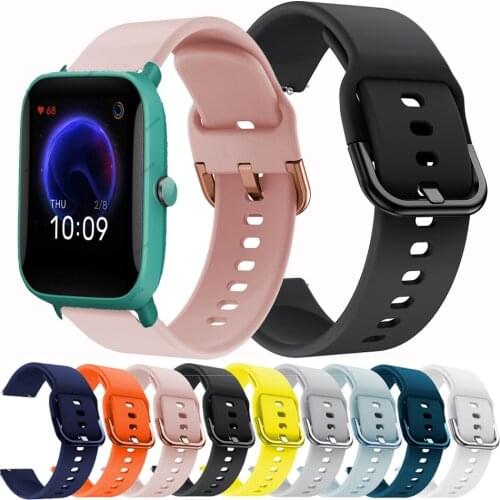 20mm Silicone Strap For Amazfit GTS 2 Bip S U Lite Band GTR 42mm Sport belt for Garmin Vivoactive 3 Bracelet Watch Accessories