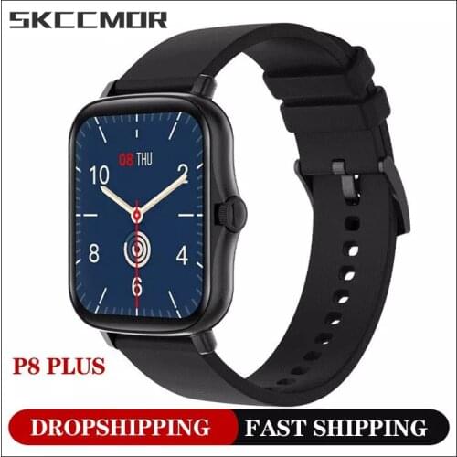 2021 new P8 Plus 1.69 inches Smart Watch Men Women Full Touch Fitness Tracker Waterproof Smartwatch 2021 For huawei xiaomi phone