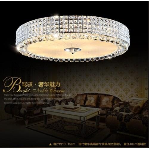 Modern European living crystal lamp LED bedroom living room restaurant lighting ceiling lampada led light fixtures free shipping