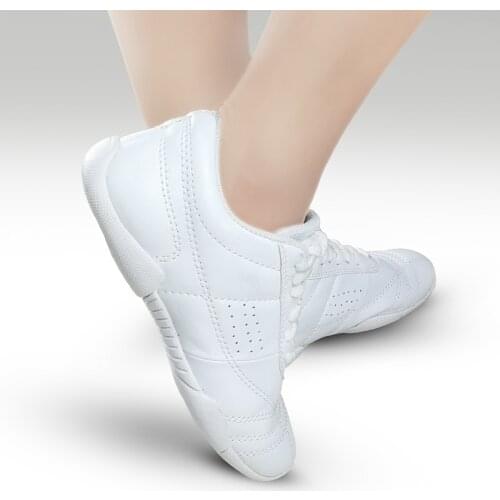 Aerobics Training Sports Shoes Woman Men Children Leather Upper Non-Slip Soft Bottom Modern Dancing Fitness Cheerleading Shoes