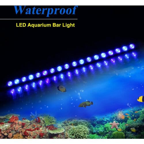 Populargrow 54W Led Aquarium Strip Bar Light with 470nm Blue Spectrum for Coral Reef Fish Tank