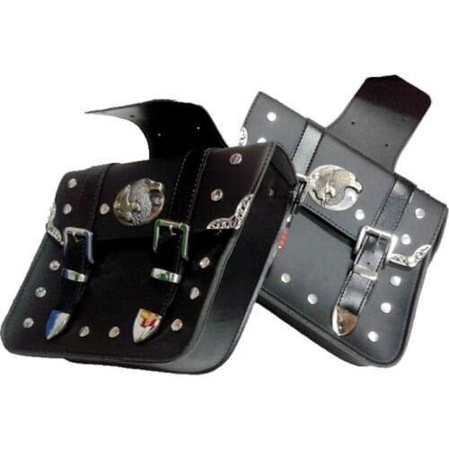 Universal eagle luggage cruise rivet motorbike luggage tail bag for suzuki yamaha Harley moto saddle bag motorcycle saddlebag