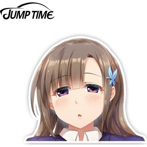 Jump Time 13cm x 7.9cm Car Stickers aratomo428 Anime Decal Kawii Cute Girl Car Styling Waterproof Auto Motor Decor Graphics