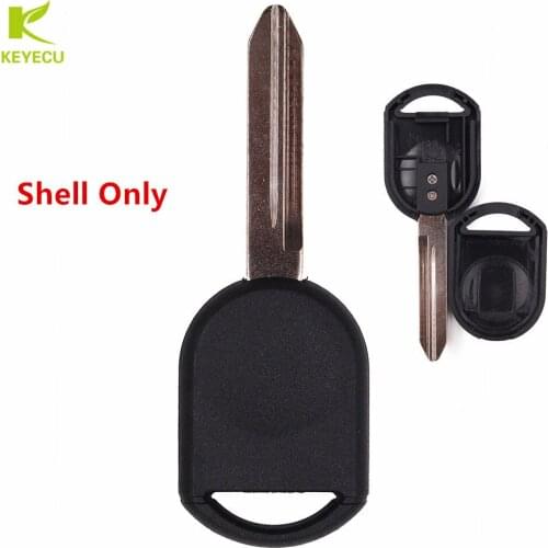 KEYECU Replacement Transponder Key Shell Blank Case for Ford Edge Escape F150 F250 Expedition Explorer Taurus (can install chip)