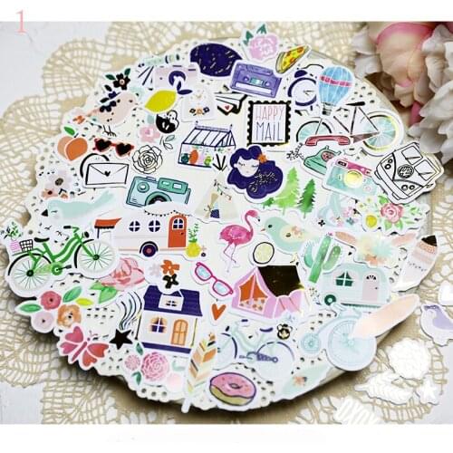 ZFPARTY 66pcs Happy Mail Paper Cardstock Die Cut Stickers for Scrapbooking Happy Planner/Card Making/Journaling Project