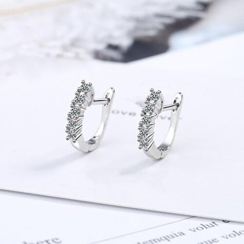 Fashion Female Crystal Pendientes 925 Sterling Silver Micro Pave Zircon Earrings for Women Oorbellen Brincos