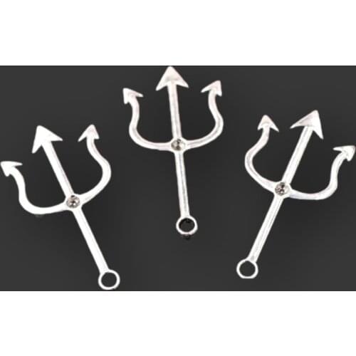 10pcs Silver Plated Harpoon Pendant Retro Necklace Earrings Metal Accessories DIY Charms For Jewelry Crafts Making 42*23mm A2420