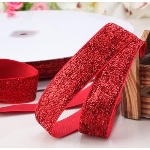 10Yards Christmas Gifts Wrapping Velvet Ribbon Glitter for Crafts Silk Satin Ribbon Bow Sewing Handmade Wedding Decoration Home