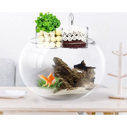 Aquarium External Filter Box Acrylic External Hanging Water Purifier for Round Fish Tank Accessories D1
