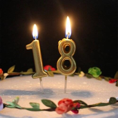 Arabic Number 0-9 Wax Candles Digital Cake Topper Kids Children Party Happy Birthday Ornament Cakes Top Decoration Accessories