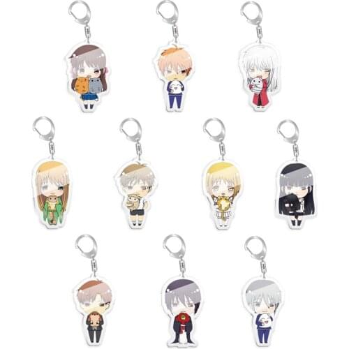 5pcs 10pcs Fruits Basket Honda Tohru Sohma Kyo Sohma Yuki Sohma Shigure Sohma Kagura PVC Pendant Keychain Keyring