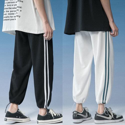 Pants Spring Summer Thin Loose Stripe Casual Wei Mens And Womens Neutral Sports Fashion Streetwear College Hot Sale