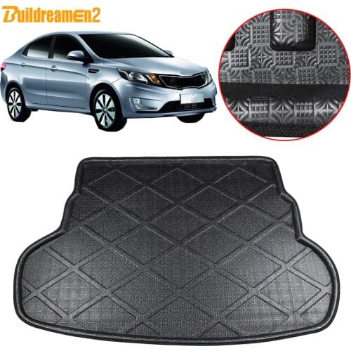 Buildreamen2 For Kia K2 Pride Rio Sedan Car Tray Boot Liner Tail Trunk Mat Floor Cargo Carpet Mud Pad Accessories 2012-2017