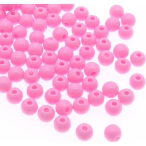 CHONGAI 200Pcs 6mm Red Acrylic Round Ball Spacer Beads For Jewelry Making DIY Jewelry Accessories For Handicrafts