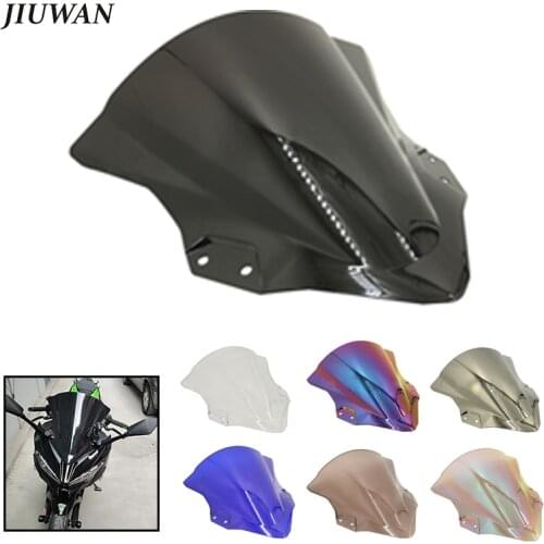 1 Pcs Double Bubble Motorcycle Windshield High Quality PC Plastics Windscreen Deflectors For Kawasaki Ninja 400 EX400 2018 2019