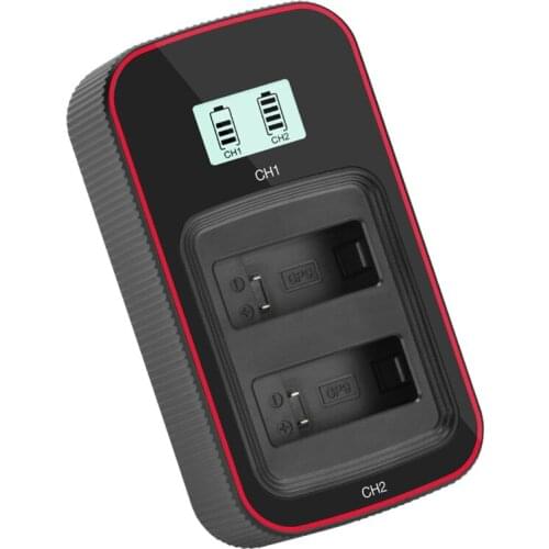 Double Channel Battery charger LCD display Charger for Go Pro HERO 9 Black with Type C/USB Charging Cable Battery Charger for Go