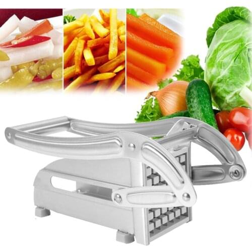 Stainless Steel French Fry Cutter Potato Vegetable Slicer Chopper Dicer 2 Blades