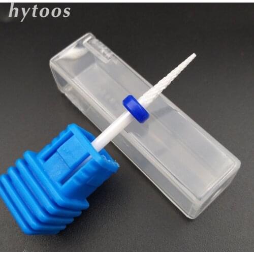 HYTOOS Ceramic Cuticle Clean Burr Nail Drill Bit 3/32" Bits For Manicure Dead Skin Removal Tools Drill Accessory-SJ-15T