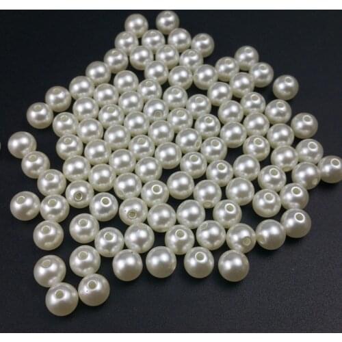 Imitation Pearl Round Beads 4 6 8 10mm Dia for DIY Jewelry Findings Making Accessories