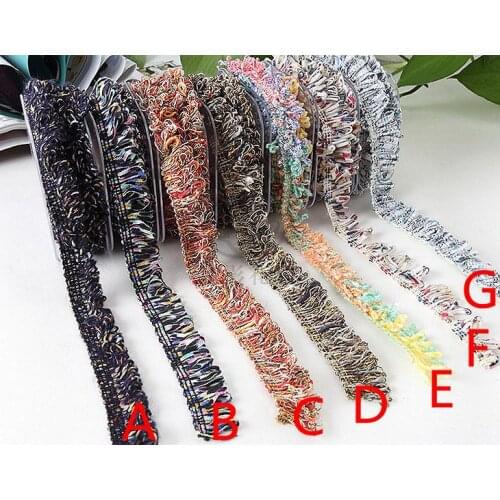 2Yards/Lot 2.5cmWidth 7colors Tassel Fringe Ethnic Lace Trim Ribbon Sewing Latin Dress Stage Garment Curtain DIY Accessories