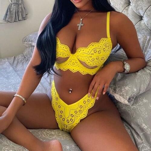 Summer Bra Panties Set Women Lingerie See Through Lace Bralette Hollow Out Open Cup Cross Sexy Lengerie Exotic Costume Sheer Set