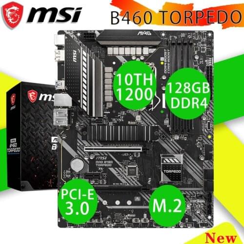 Motherboard Msi MAG B460 LGA 1200 10th DDR4 Memory 128GB PCI-E 3.0 M.2 USB3.2 New Desktop ATX Intel B460 100% Mainboard