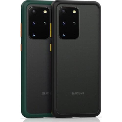 Colorful Button Matte Phone Case For iPhone Samsung S20 Ultra Acrylic Armor Hard PC Cover for Samsang S20 S10 Plus S10E S10 Capa