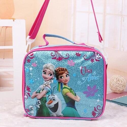 Lovely Frozen Canvas Portable Cooler Lunch Bag Fashion Thermal Insulated Food Picnic Lunch Box Bag for students Kids children