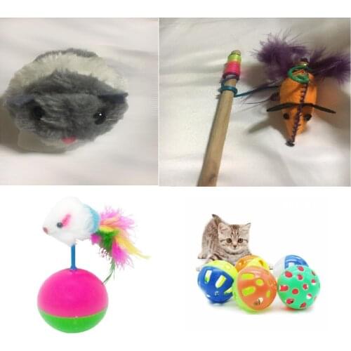 Cute Cat Toys Plush Fur Toy Shake Movement Mouse Pet Kitten Funny Ra 1pc / Kedi Oyuncak fare Tipi Tüyler Komik Kedi Sopa Pet O